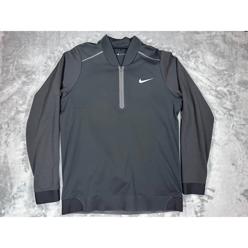 Nike Tiger Woods Collection Mens 1/4 Zip Golf Pullover Black 619756-010 Size M - Picture 1 of 14